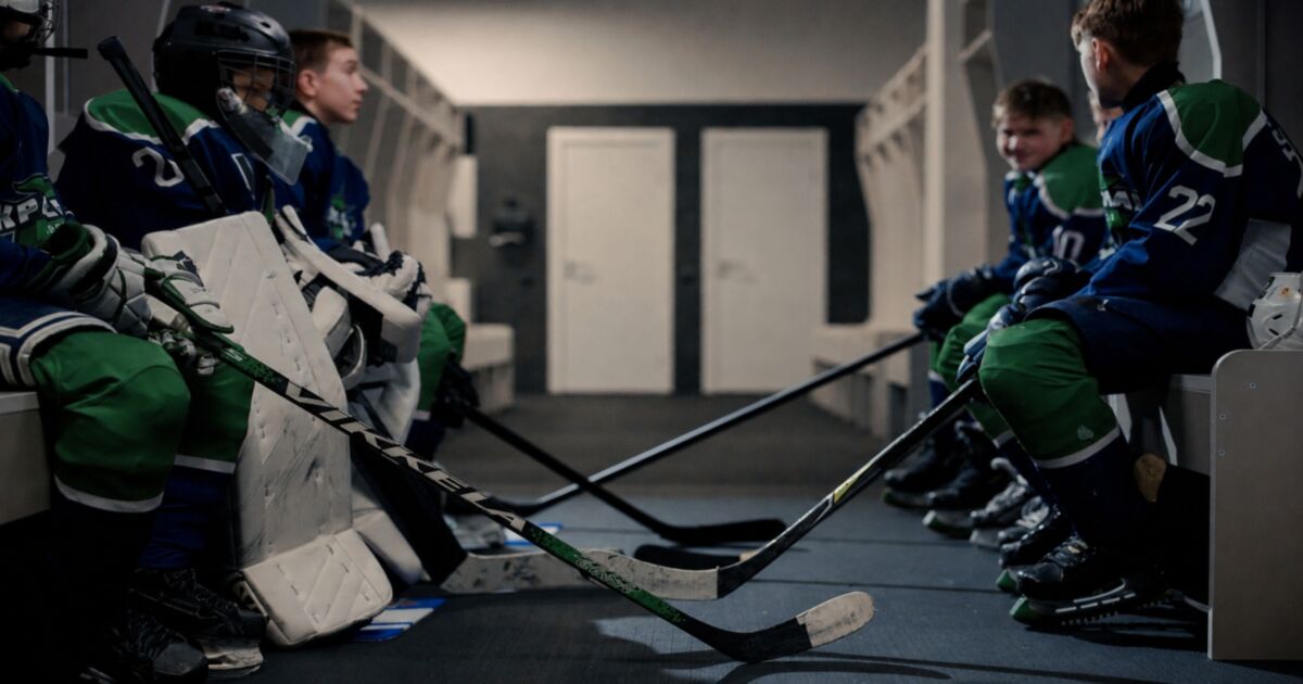 Hockey Team In Locker Room